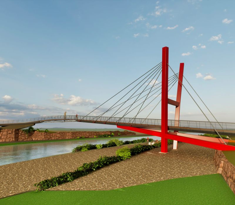 Ponte ciclopedonale sul fiume Paglia